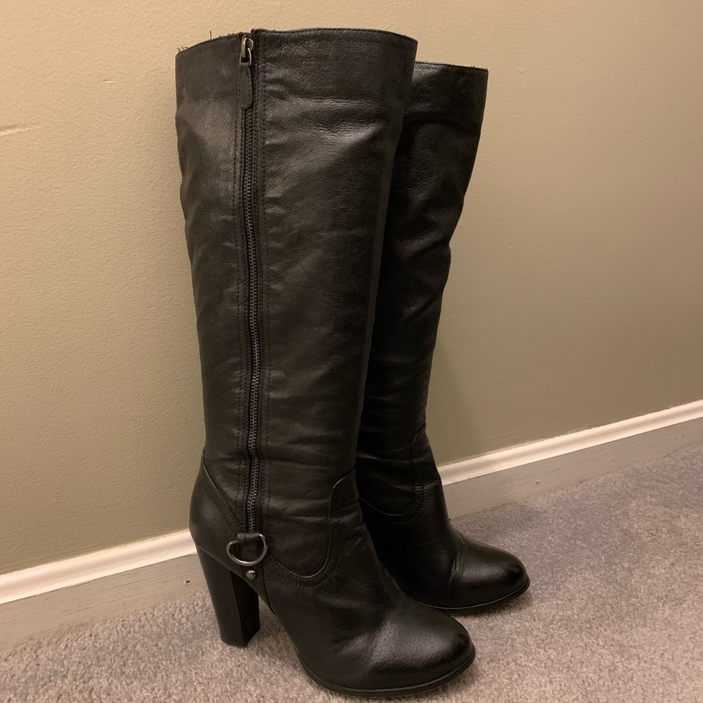 Bakers black leather knee high boots sz 10